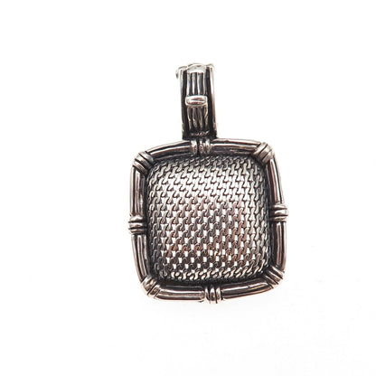 Joseph Esposito 925 Sterling Silver Vintage Mesh Oxidized Charm Pendant