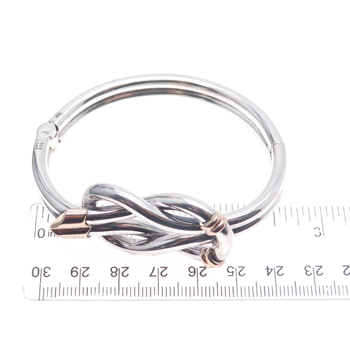 Spritzer & Fuhrmann Sterling Silver 14K Gold Vintage Love Knot Bracelet 6.75"