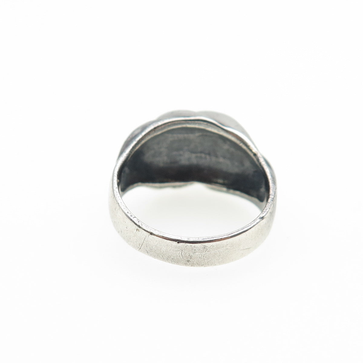 CHAPAL ZENRAY 925 Sterling Silver Vintage Modernist Oxidized Ring Size 5.75