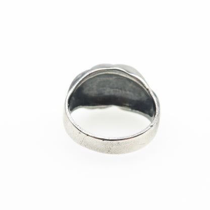 CHAPAL ZENRAY 925 Sterling Silver Vintage Modernist Oxidized Ring Size 5.75