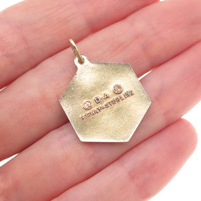 David Andersen Sterling Gold Plated Vintage Norway Enamel Sagittarius Pendant