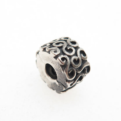 Pandora 925 Sterling Silver Swirl Clip Charm