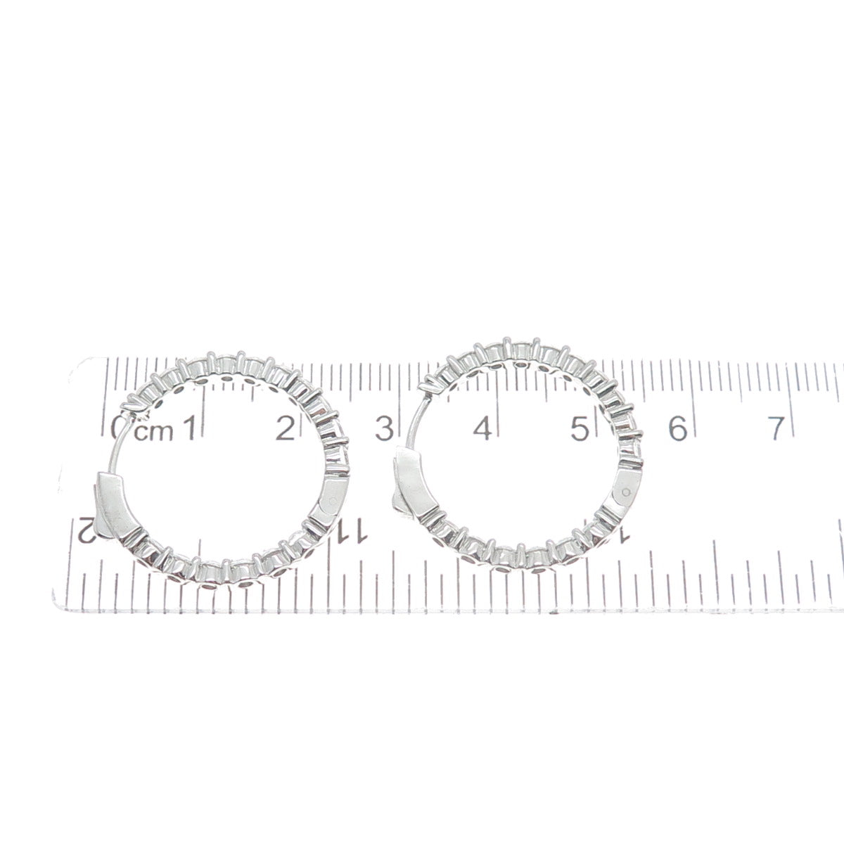 KLEO 925 Sterling Silver Round-Cut C Z In & Out Hoop Earrings