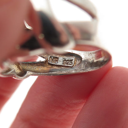 Chapal Zenray 925 Sterling Silver Vintage Woven Dome Oxidized Ring Size 7.5