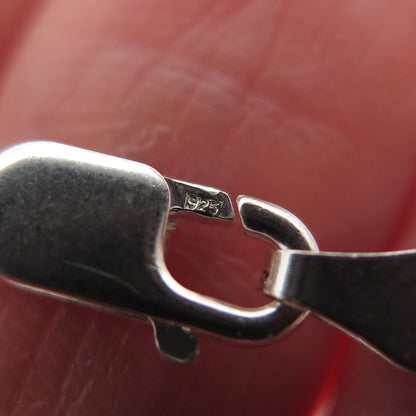 925 Sterling Silver Italy Figaro Link Bracelet 7"