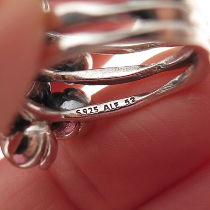 Pandora 925 Sterling Silver Real Pearl Wishful Thinking Ring Size 6.25
