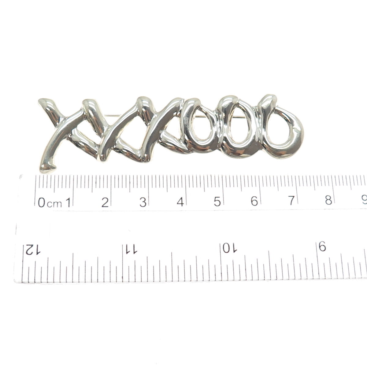 925 Sterling Silver Vintage Mexico XO Hugs & Kisses Pin Brooch