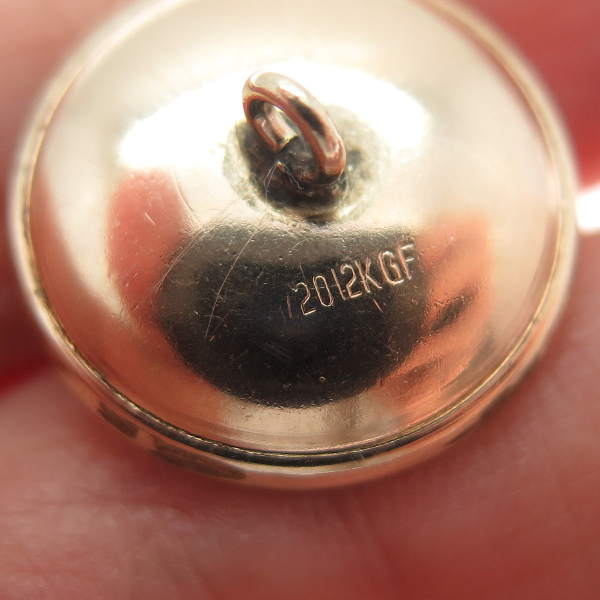 1/20 12K Yellow & Rose Gold Filled Antique Art Deco Enamel Fox Button