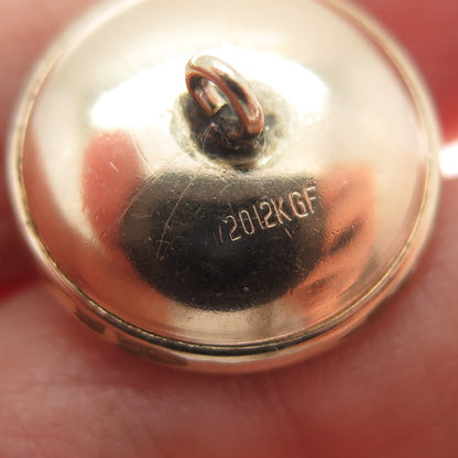 1/20 12K Yellow & Rose Gold Filled Antique Art Deco Enamel Fox Button