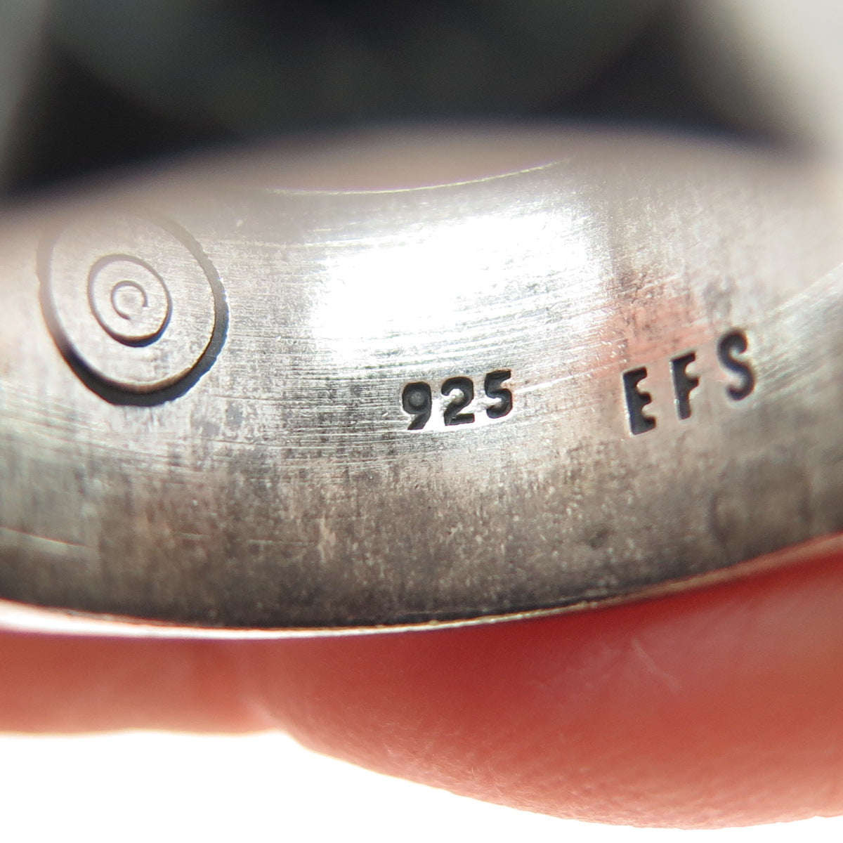 925 Sterling Silver Vintage EFS Mexico Children Oxidized Band Ring Size 8.25