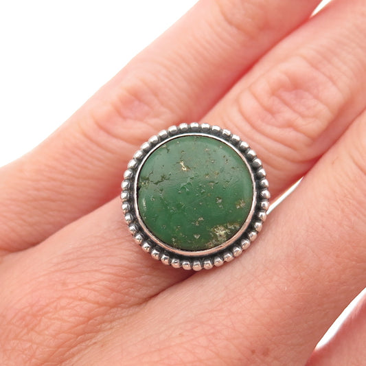 Old Pawn Sterling Silver Vintage Southwestern Royston Turquoise Ring Size 5.75