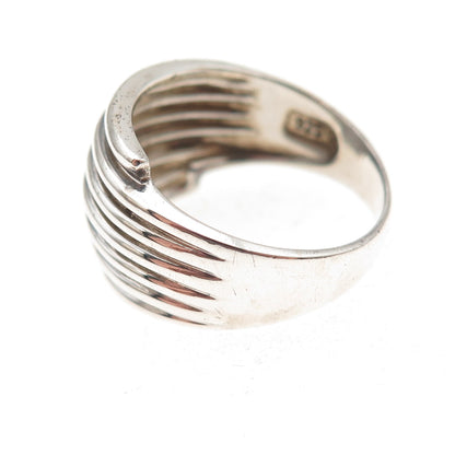 Ross Simons 925 Sterling Silver Vintage Modernist Oxidized Ring Size 8