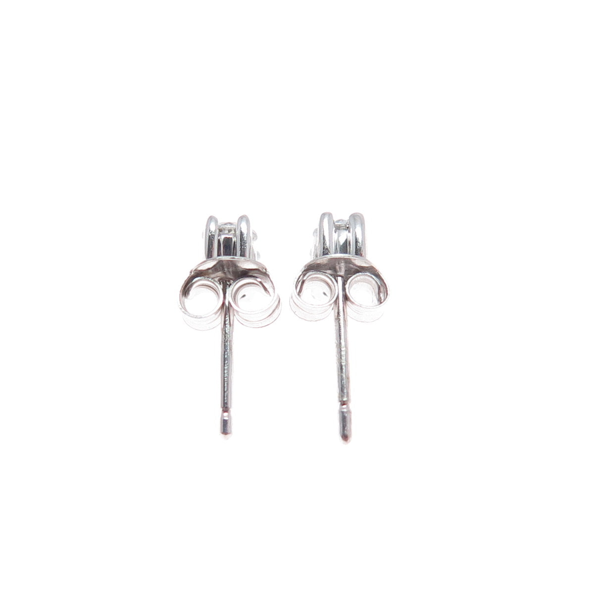 925 Sterling Silver Round-Cut C Z Stud Earrings