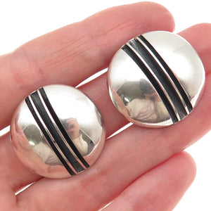 Tom Yazzie Navajo Old Pawn Sterling Vintage Southwestern Dome Oxidized Earrings