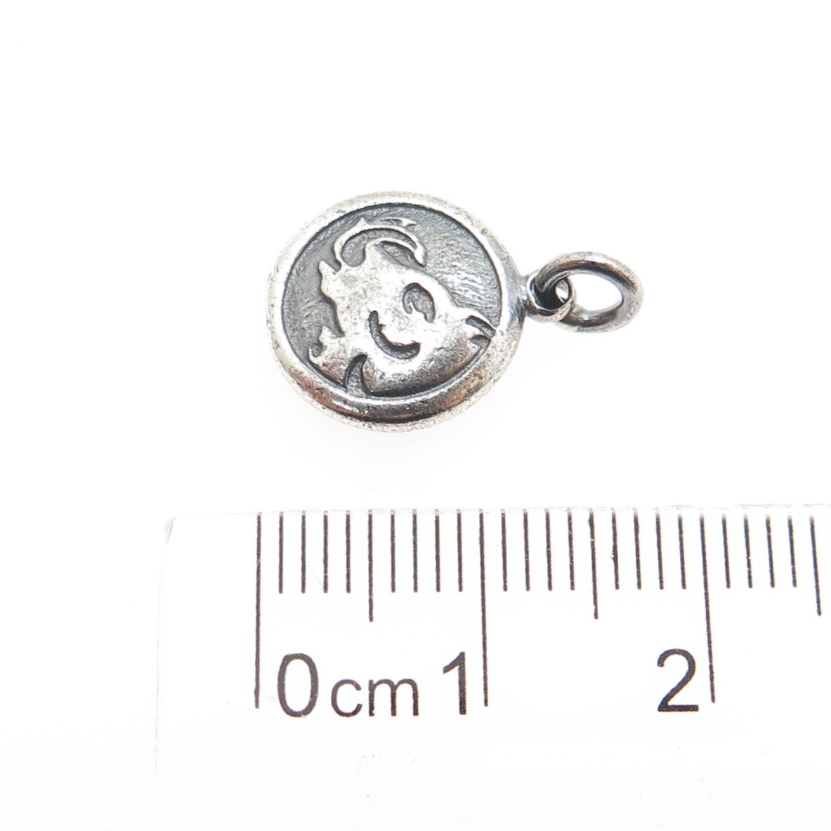 925 Sterling Silver Vintage Pisces Zodiac Dragon Chinese Horoscope Mini Pendant