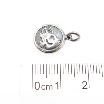 925 Sterling Silver Vintage Pisces Zodiac Dragon Chinese Horoscope Mini Pendant