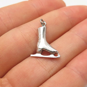 925 Sterling Silver Vintage Ice Skating Shoe Charm Pendant