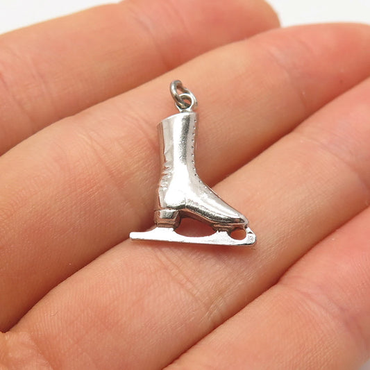 925 Sterling Silver Vintage Ice Skating Shoe Charm Pendant