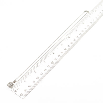 Sun 925 Sterling Silver Real Round-Cut Diamond Cable Chain Necklace 18"