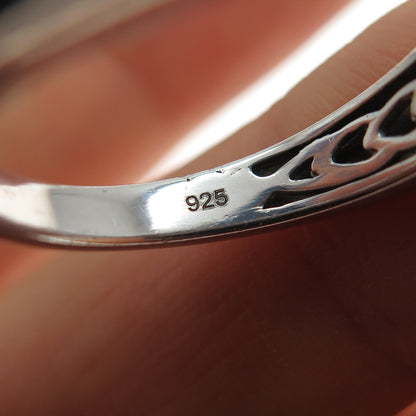 CHUCK CLEMENCY 925 Sterling Silver Real White Topaz Engagement Ring Size 7