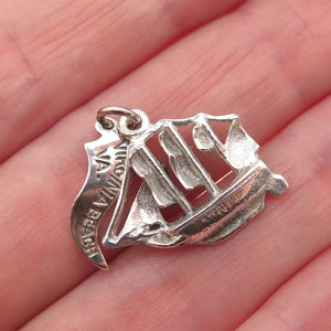 Pacific Jewelry Sterling Silver Vintage Virginia Beach Sailing Ship Mini Pendant