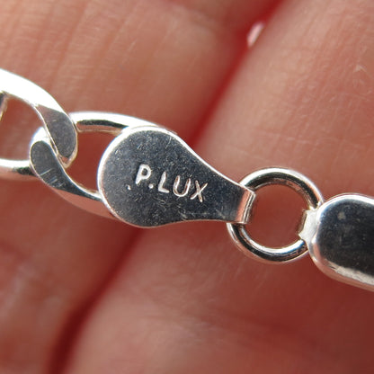 P. LUX 925 Sterling Silver Vintage Italy Anchor Mariner Chain Necklace 24"