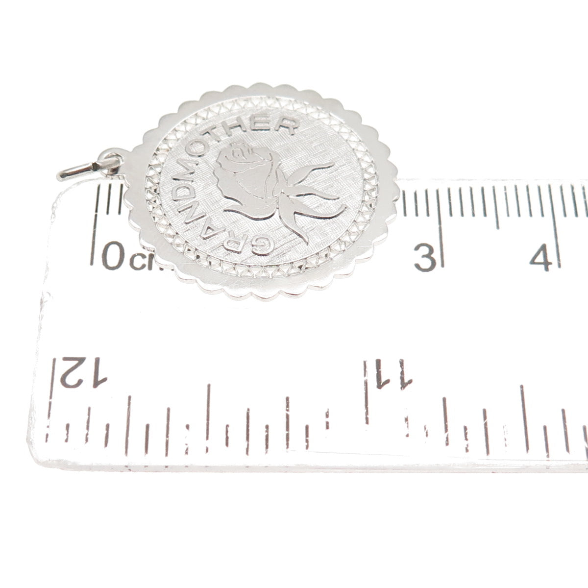 925 Sterling Silver Vintage Grandmother Rose Flower Charm Pendant