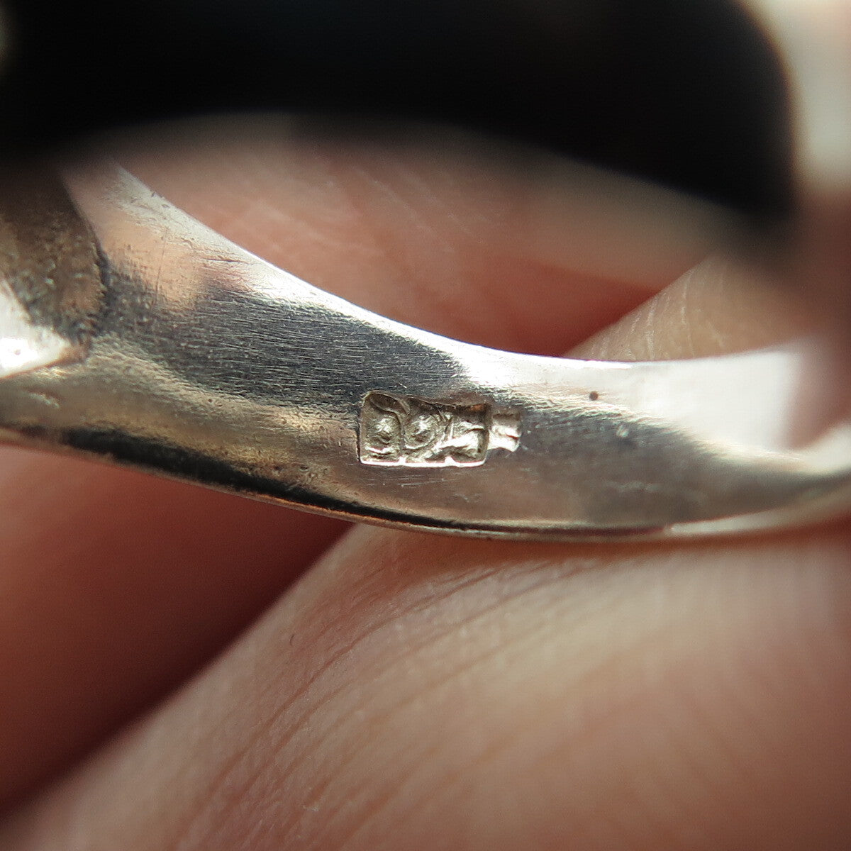 925 Sterling Silver Vintage Checkered Modernist Ring Size 6.75