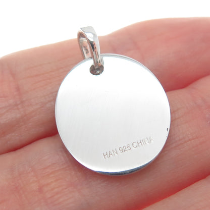 HAN 925 Sterling Silver Real Round-Cut Diamond Reach For The Stars Charm Pendant