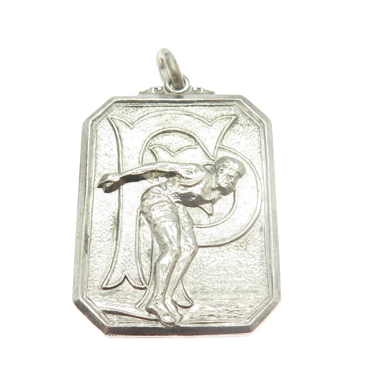 J. RITCHIE 925 Sterling Silver Antique 1931 "200YD Relay" Swimming Medal Pendant