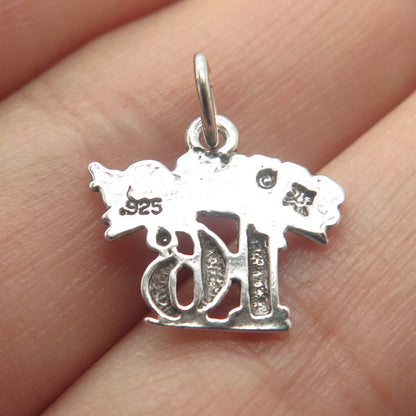 925 Sterling Silver Vintage Sun West "Sweet 16" Lucky Number Charm Pendant