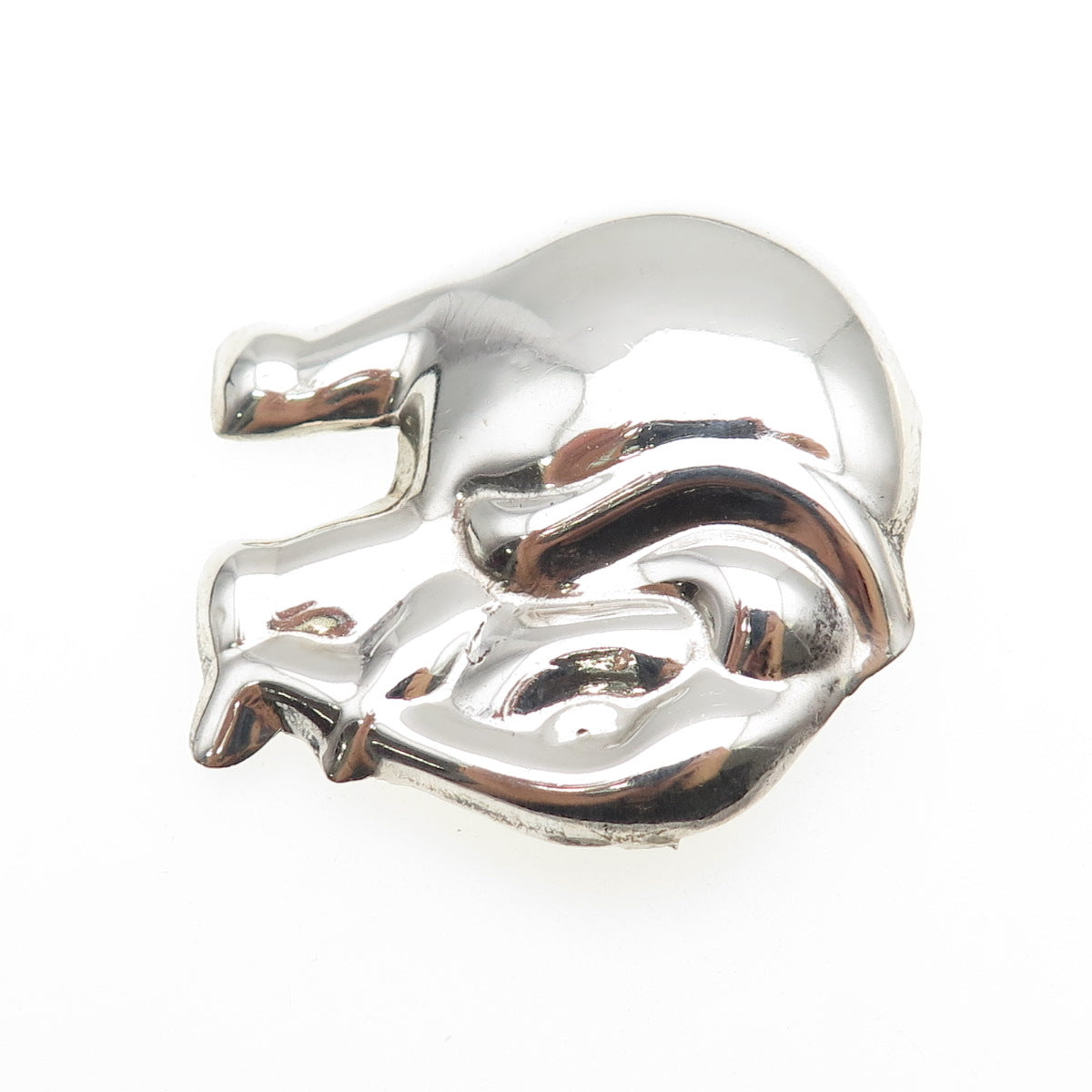 Melicio Rodriguez Sterling Silver Vintage Mexico Elephant Oxidized Pin Brooch