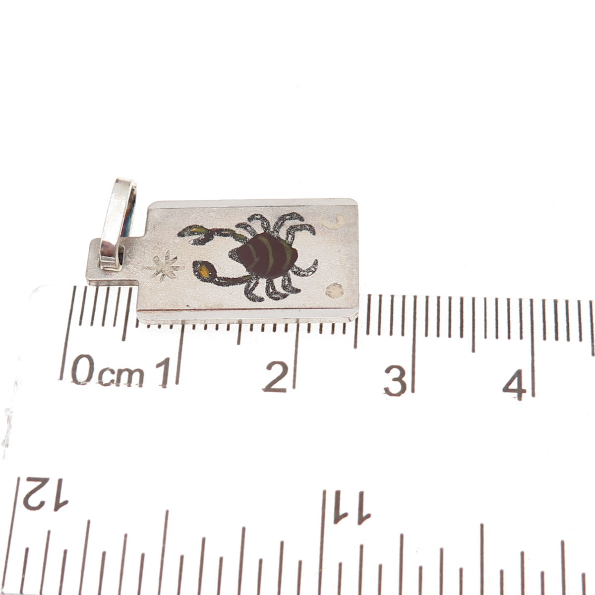 800 Silver Vintage Italy Cancer Zodiac Sign Charm Pendant