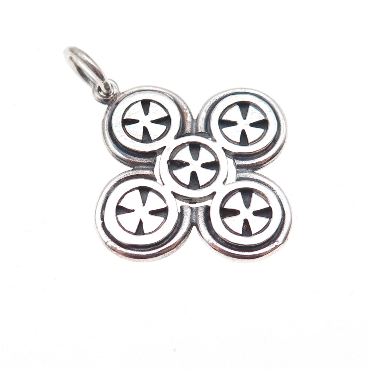 950 Silver Vintage Cross Oxidized Charm Pendant