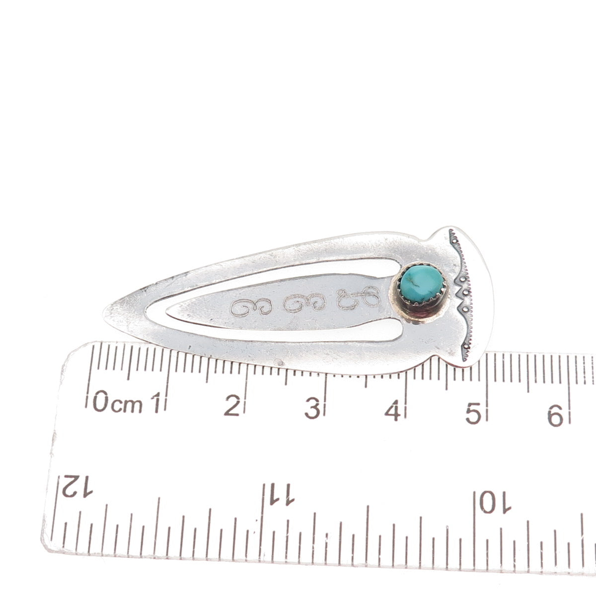 Old Pawn Sterling Silver Vintage Southwestern Turquoise LEE Monogram Bookmark