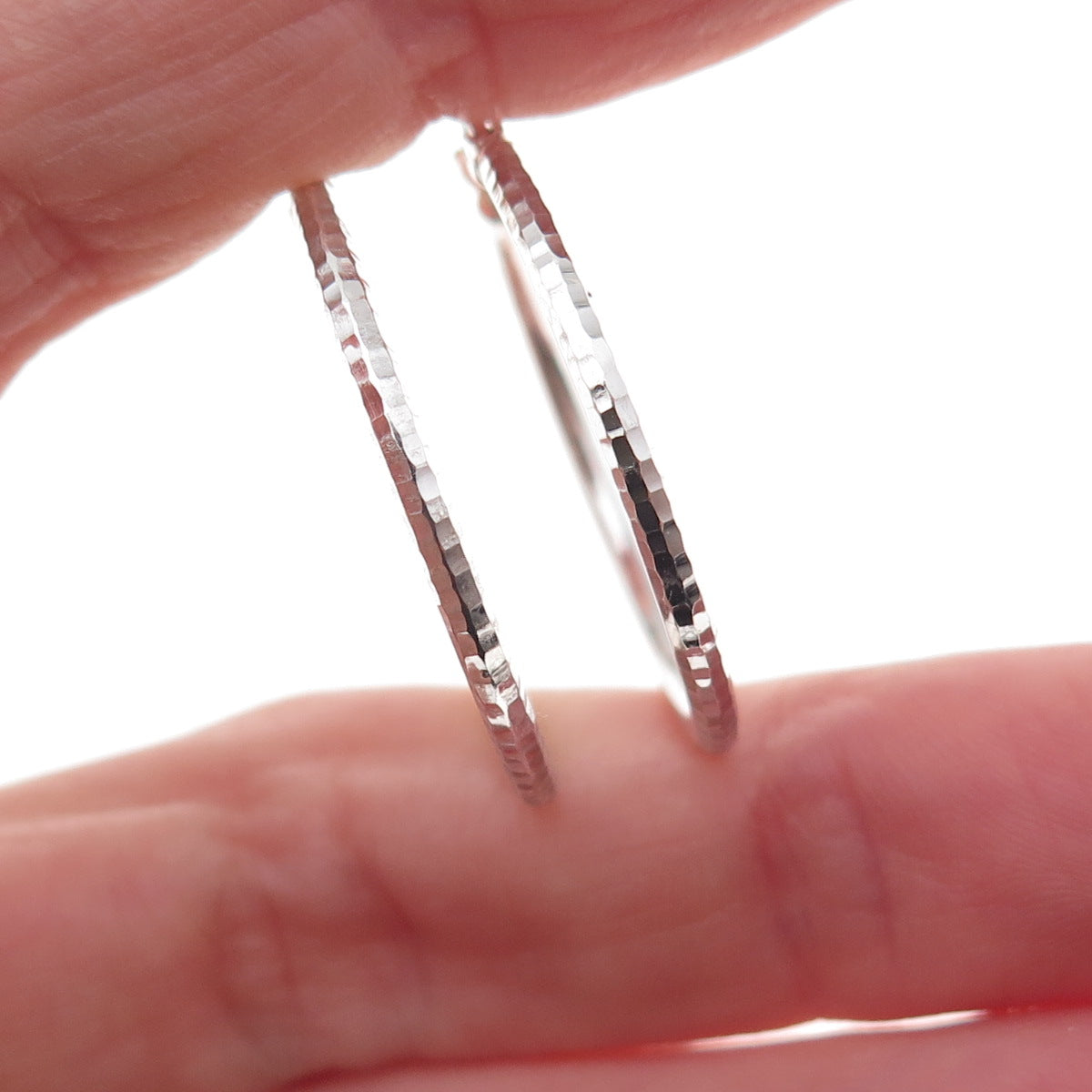 925 Sterling Silver Etched Hoop Earrings