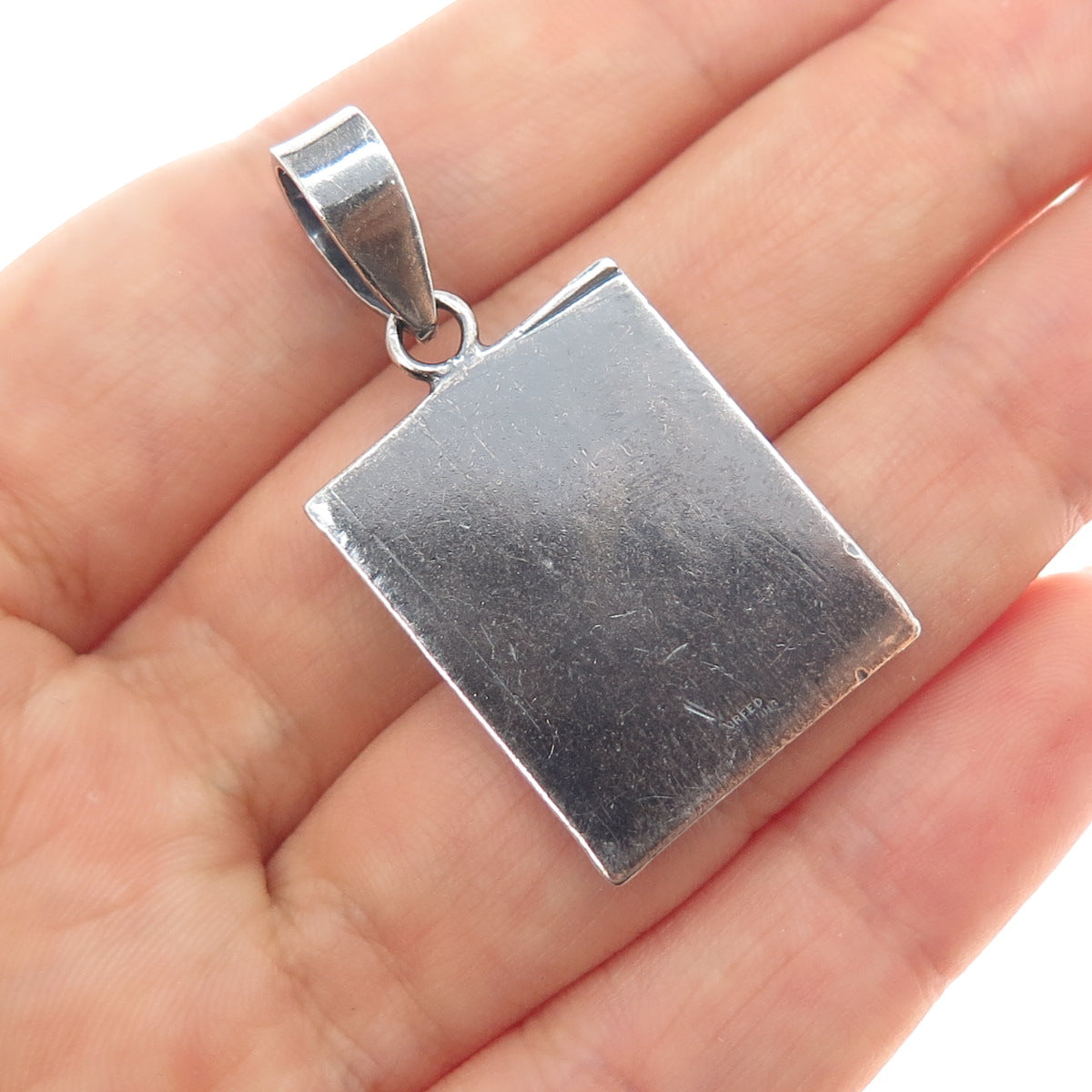 CREED 925 Sterling Silver Vintage Teacher Oxidized Charm Pendant