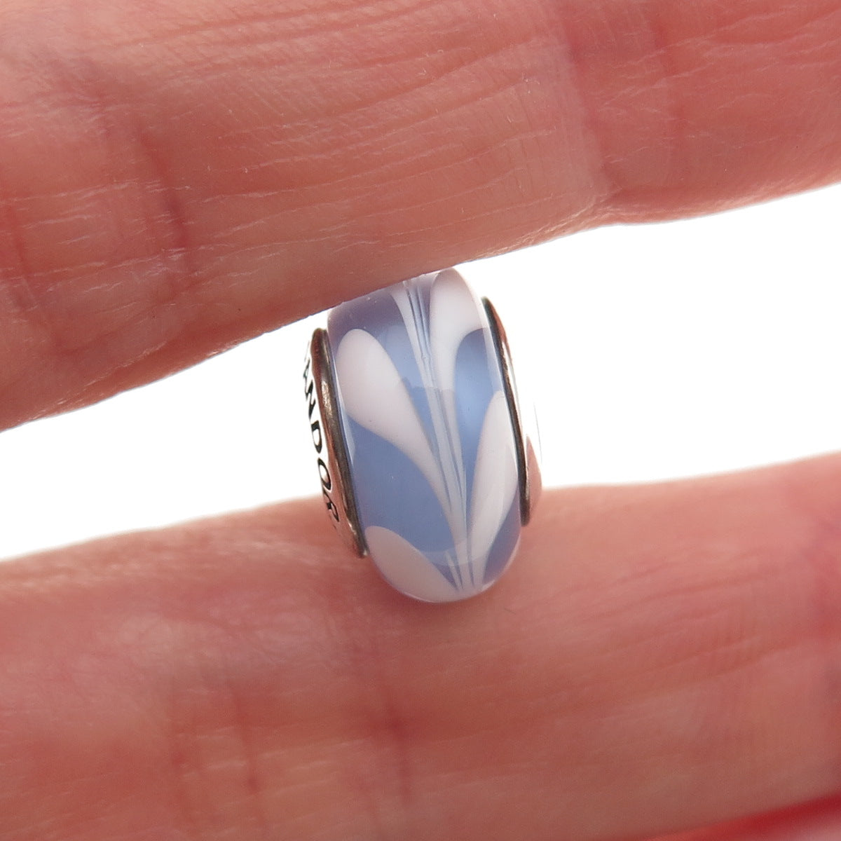 Pandora 925 Sterling Silver Murano Glass Slide Bead Charm