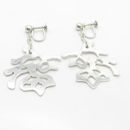 925 Sterling Silver Vintage Modernist Earrings