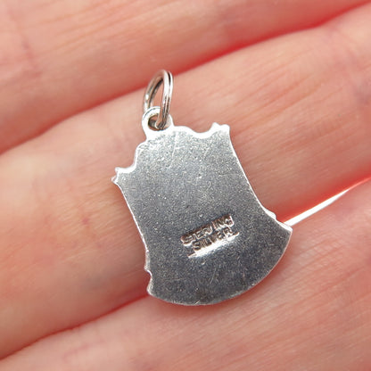925 Sterling Silver Vintage Enamel Torquay England Coat of Arms Mini Pendant