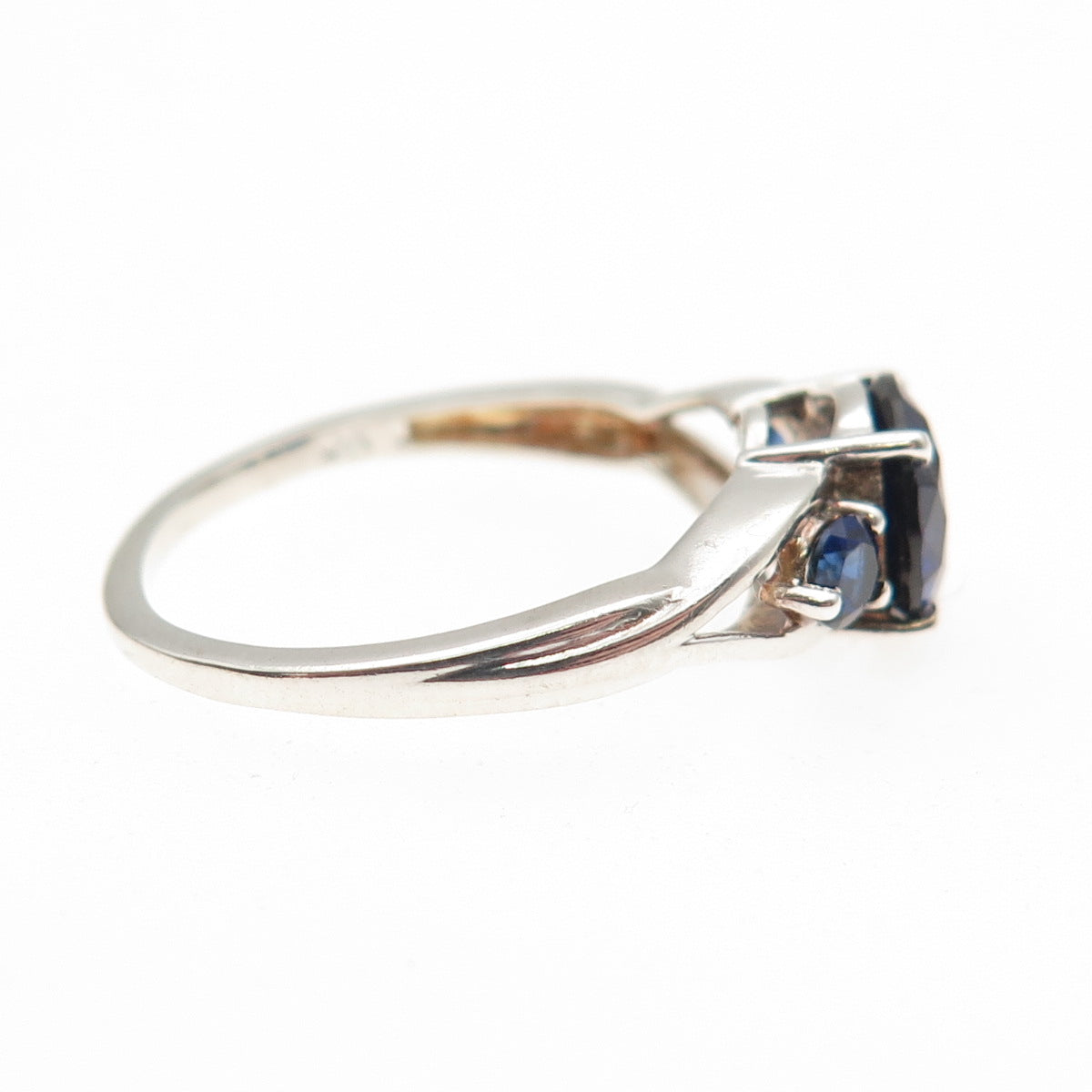 Chuck Clemency 925 Sterling Silver Lab-Created Sapphire Ring Size 7