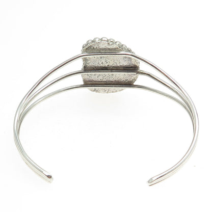 925 Sterling Silver Vintage Southwestern Adjustable Cuff Bracelet 6.5"