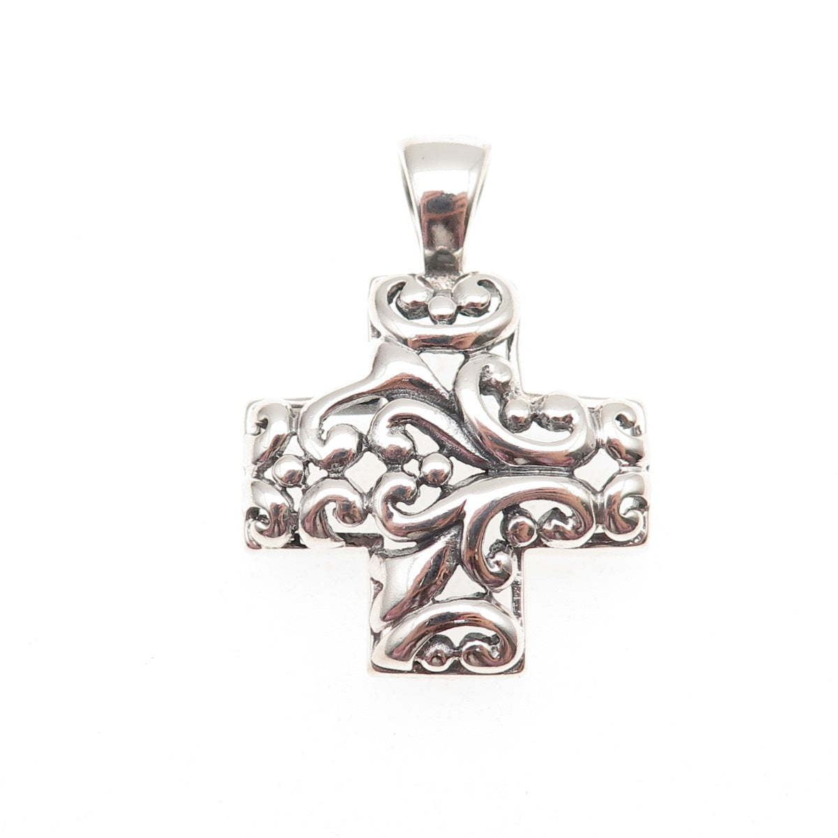 ATI Annika Witt 925 Sterling Silver Vintage Ornate Cross Charm Pendant