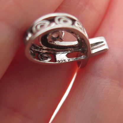 KENDRA SCOTT 925 Sterling Silver Real Diamond Teardrop Mini Slide Charm Pendant