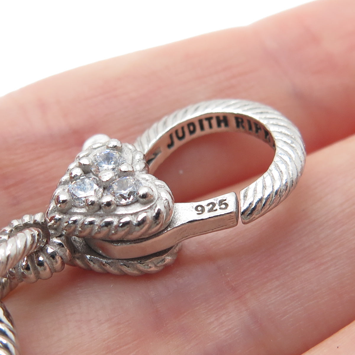 JUDITH RIPKA 925 Sterling Silver Round-Cut C Z Multi-Circle Link Bracelet 7"