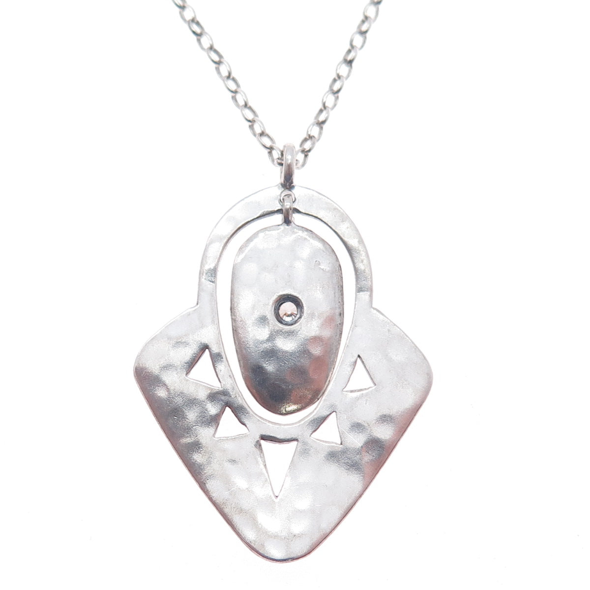 SILPADA 925 Sterling Silver Vintage C Z Art Deco Pendant Chain Necklace 18"