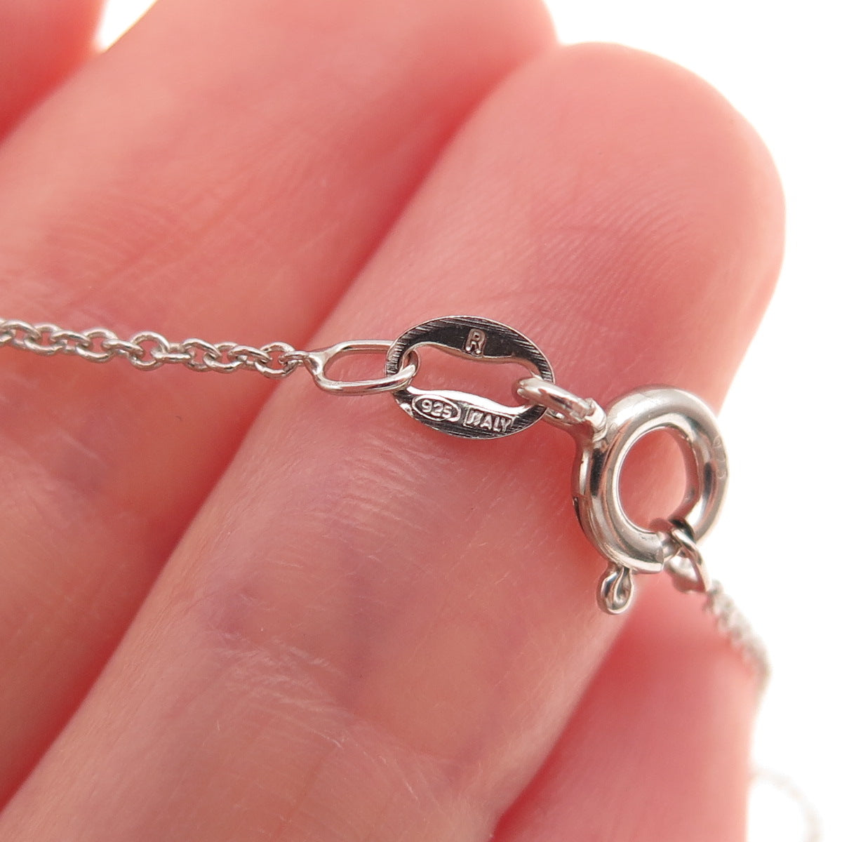 Sun 925 Sterling Silver 10K Gold Real Diamond Heart Cable Chain Necklace 18"