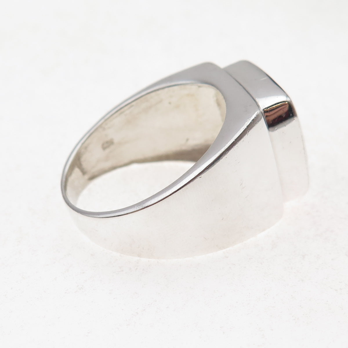 925 Sterling Silver Vintage Real Black Onyx Ring Size 13.25