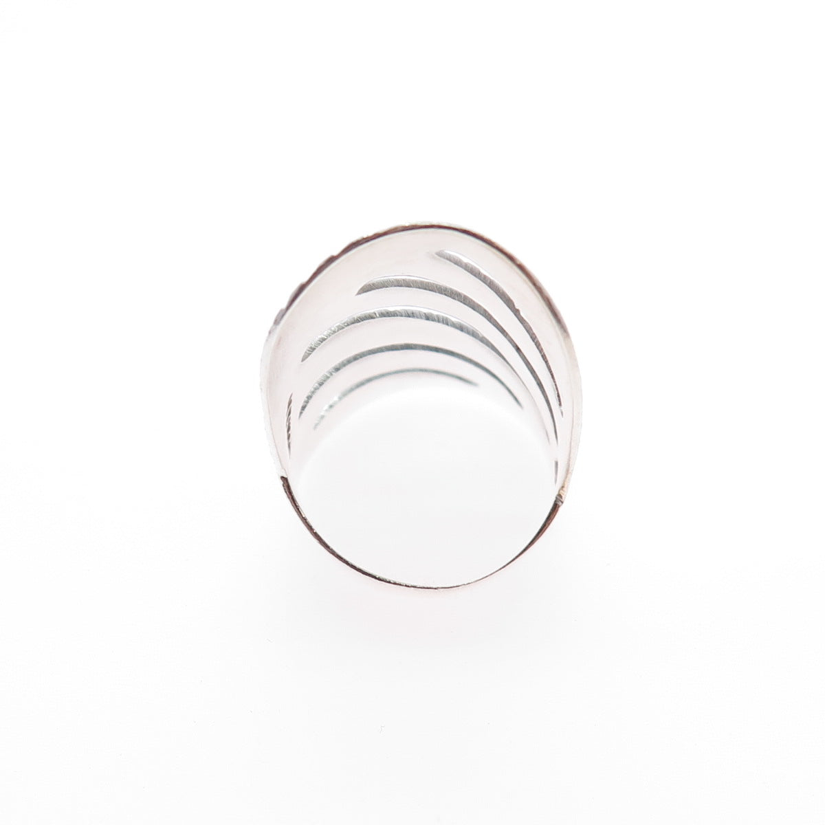 925 Sterling Silver Vintage Mexico Modernist Statement Ring Size 8.5