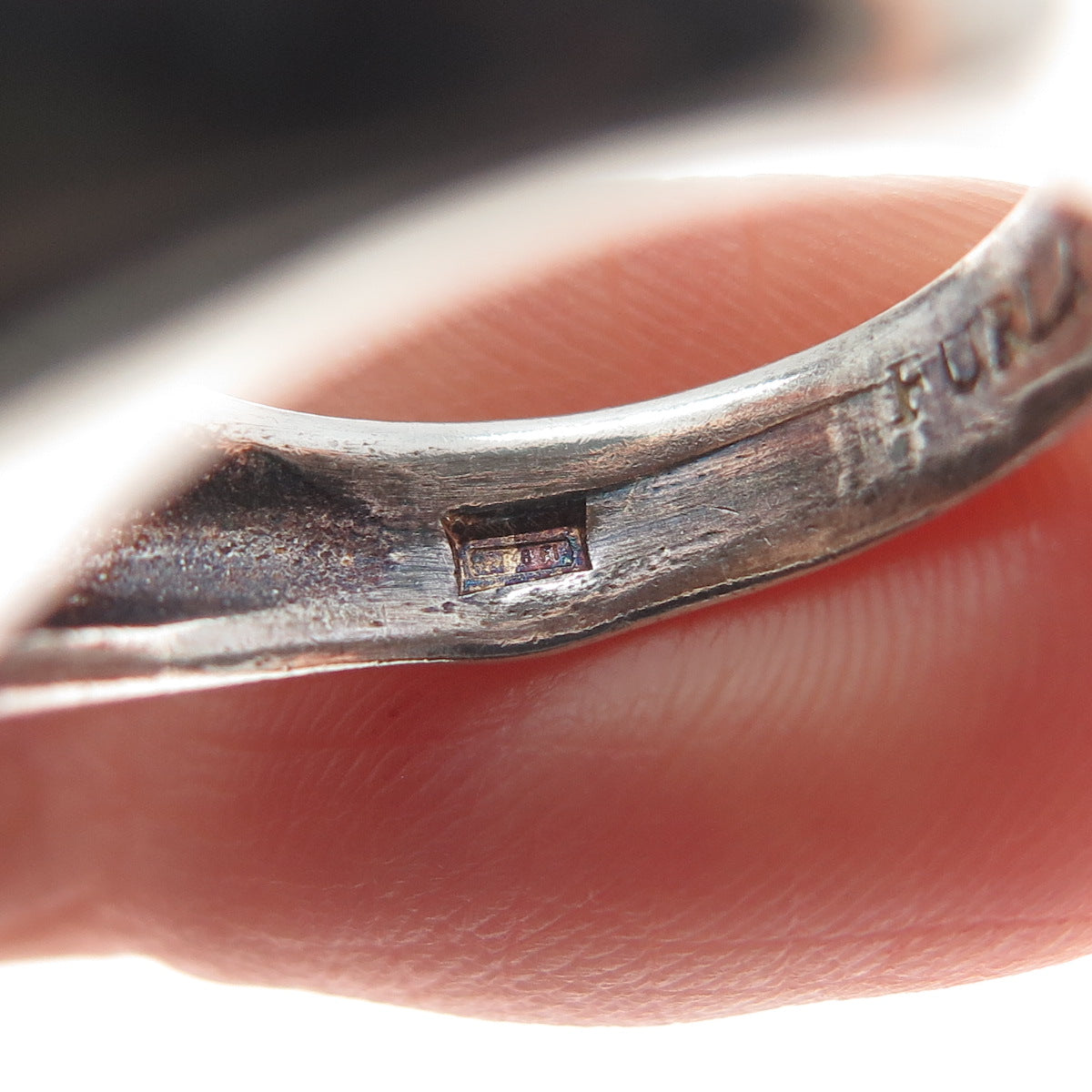 FURLA 925 Sterling Silver Vintage Italy Modernist Heart Dome Ring Size 6.25